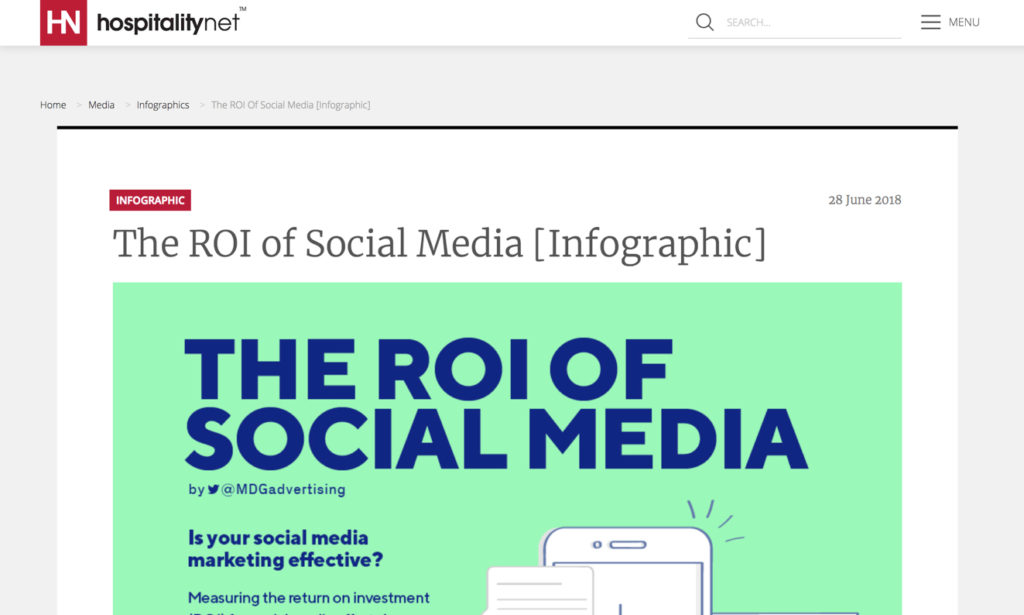 The ROI of Social Media Infographic from HospitalityNet