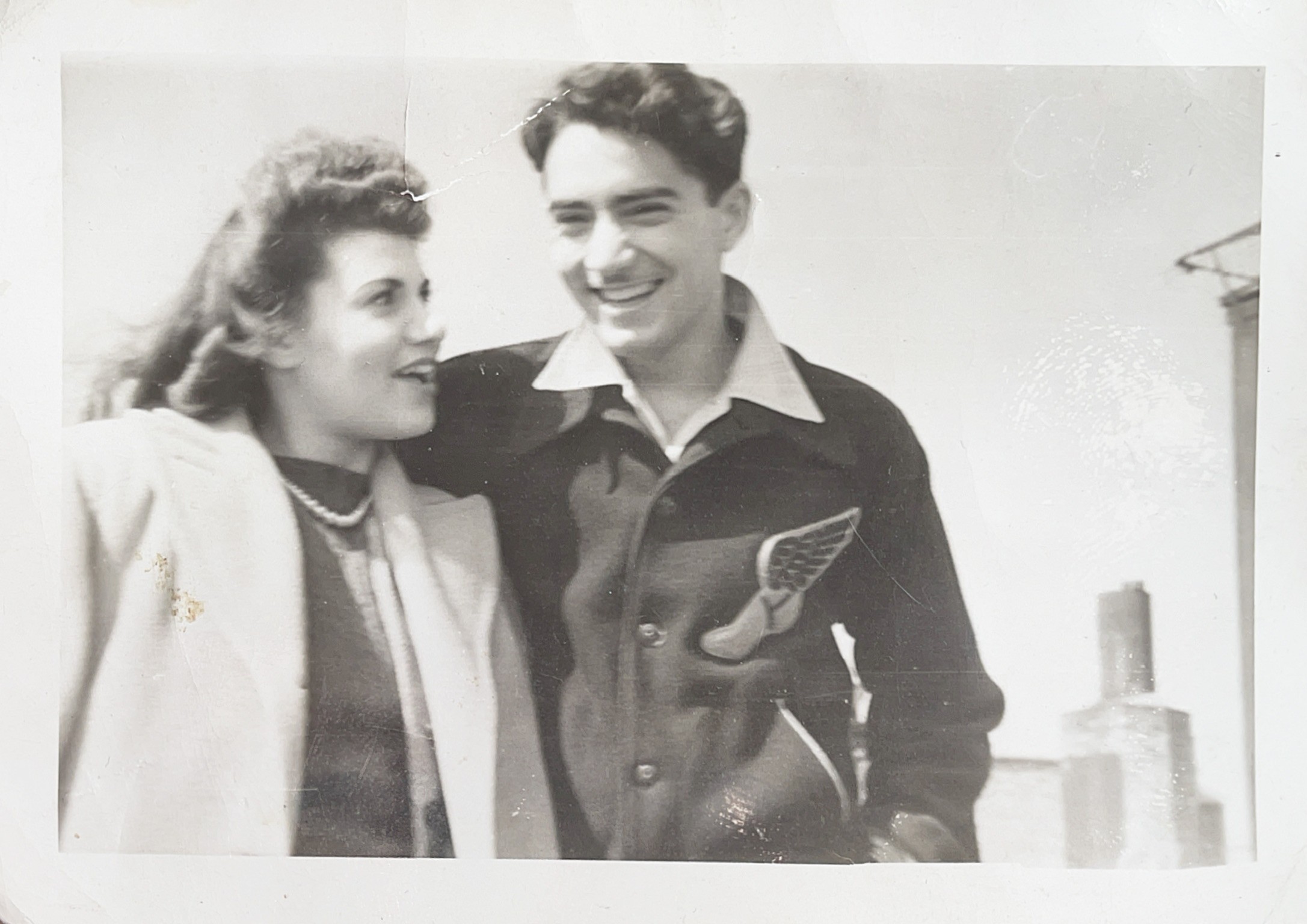 Old 1940s black and white photograph of Sally and Maurice Goller