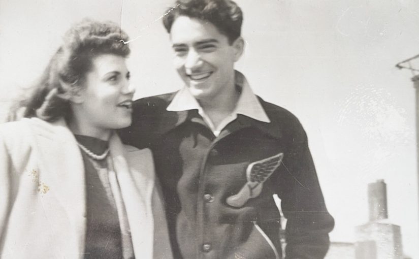 Old 1940s black and white photograph of Sally and Maurice Goller