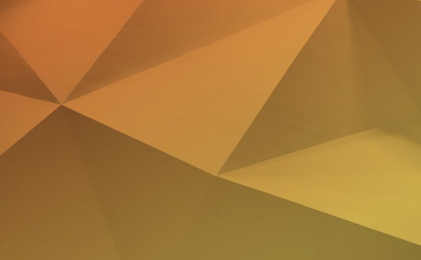 Abstract background with a triangular shapes with an orange yellow gradient